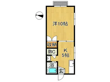 オックスフォードハイツ(1K/2階)の間取り写真