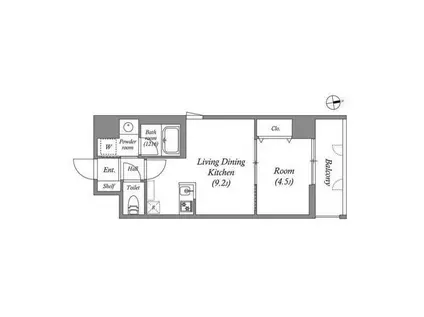 ブロード服部天神駅前レジデンス(1LDK/5階)の間取り写真