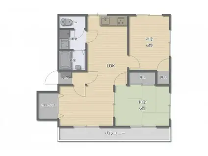 ライフステージウイング(2LDK/2階)の間取り写真