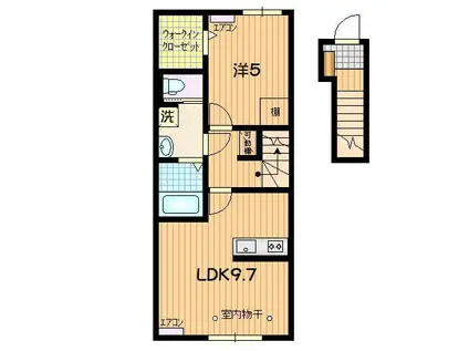 SORTE(1LDK/2階)の間取り写真