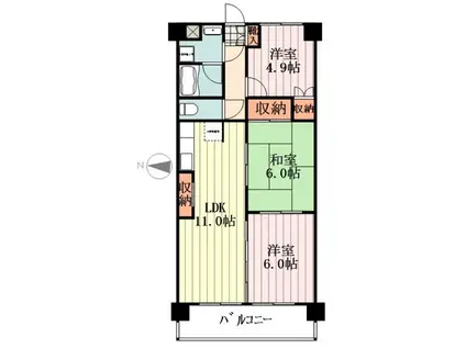 モンテベーネ(3LDK/2階)の間取り写真
