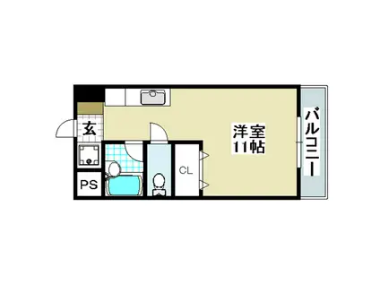 ラヴェールミナミ(ワンルーム/4階)の間取り写真