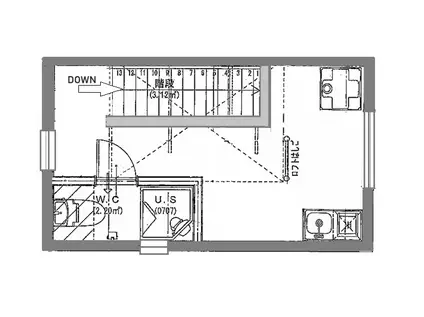 RIN学芸大学(ワンルーム/1階)の間取り写真