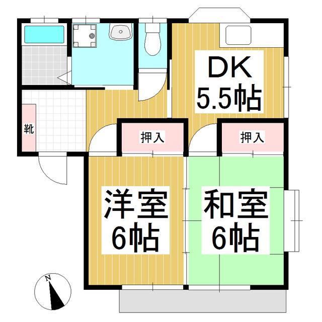 ストリートハイツイトウ(2DK/1階)の間取り写真