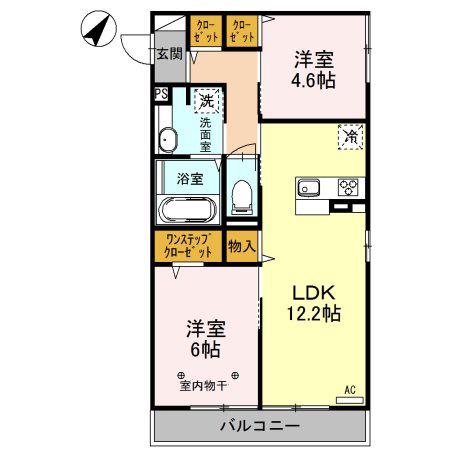 APARTMENT WILL(2LDK/2階)の間取り写真