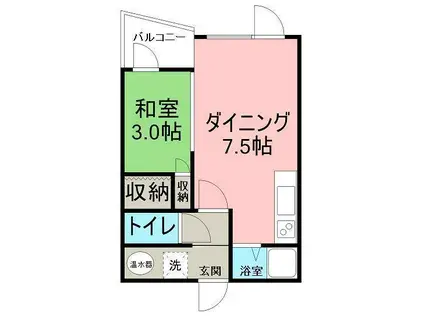 コーポシティライフ(1DK/3階)の間取り写真