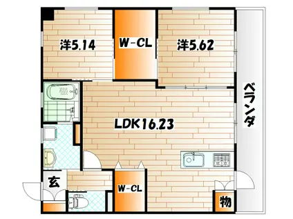 レグラン(2LDK/1階)の間取り写真