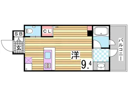 ラ・ウェゾン上沢通 鴎風館(ワンルーム/4階)の間取り写真