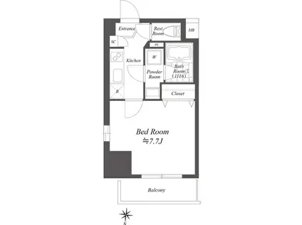 ラヴァンド大島(1K/3階)の間取り写真
