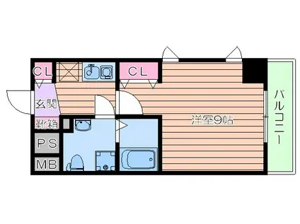 プラディオ天満セレニテ(1K/3階)の間取り写真