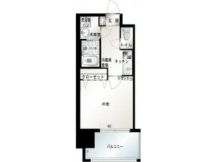 エンクレスト博多駅前III(1K/10階)の間取り写真