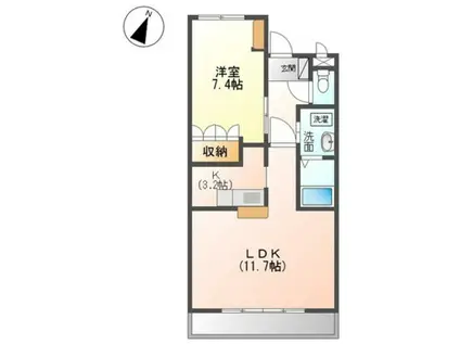 サンヒルズひまわり(1LDK/1階)の間取り写真