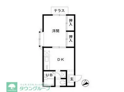 エステートピア小沢双(1K/2階)の間取り写真