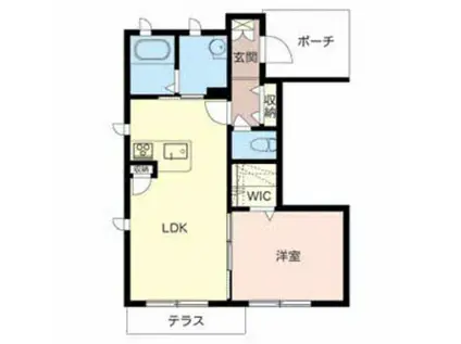 シャーメゾン・ケイ(1LDK/1階)の間取り写真