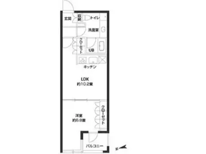 パークキューブ銀座イースト(1LDK/8階)の間取り写真