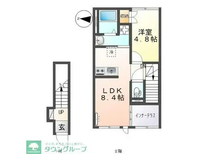 ソラール楓A(1LDK/2階)の間取り写真