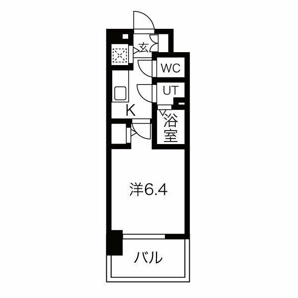 エスリード上前津LIVIA(1K/4階)の間取り写真