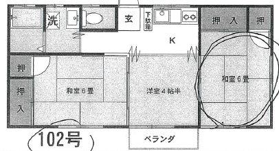 新井荘(3K/1階)の間取り写真