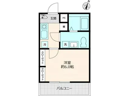 GLOWDIA(1K/2階)の間取り写真