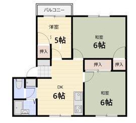 ホワイトハイツ(3DK/2階)の間取り写真