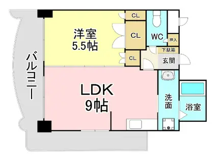 ロイヤルセンターBLD(1LDK/8階)の間取り写真