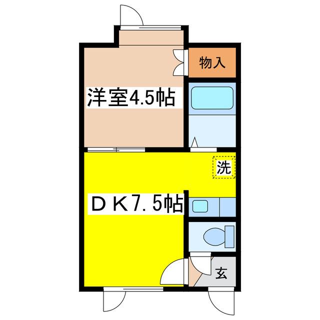 レオーネ芦野(1DK/2階)の間取り写真
