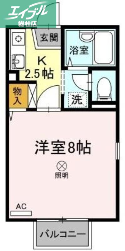 コーポ向日葵(1K/2階)の間取り写真