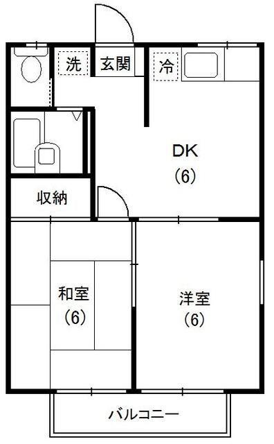ピアヒロオ(2DK/2階)の間取り写真