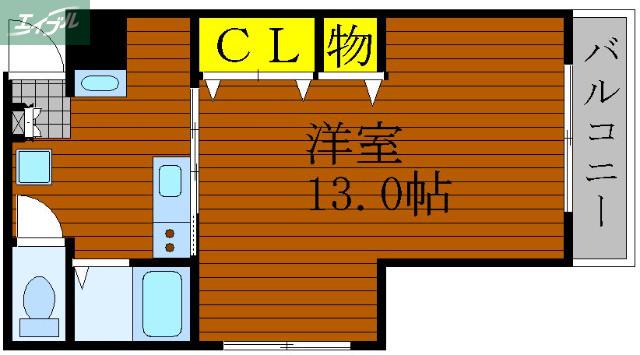 エレガンス大供(1K/3階)の間取り写真