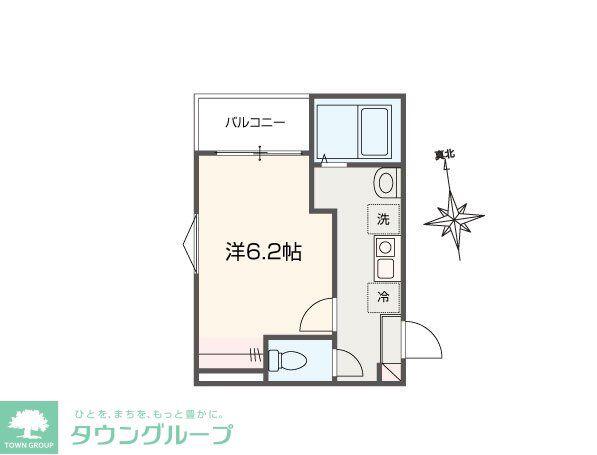 FIORITO六実(1K/3階)の間取り写真
