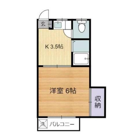 大橋荘(1K/2階)の間取り写真