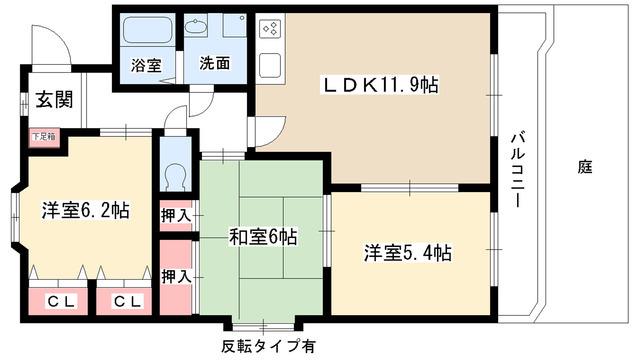 フォレストフィールド梅森台(3LDK/1階)の間取り写真