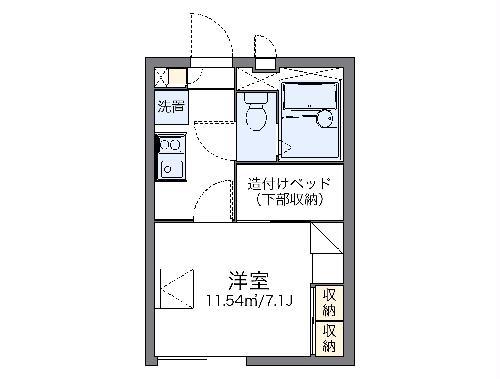 レオパレスさくら(1K/1階)の間取り写真