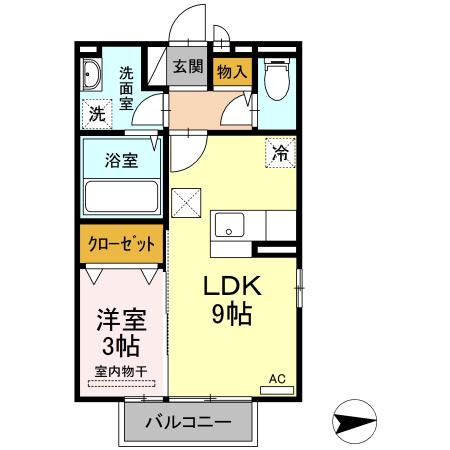 グランルーチェ(1LDK/1階)の間取り写真