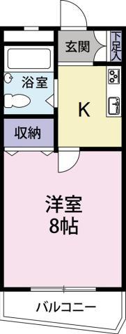 メゾンオレンジ2(1K/3階)の間取り写真