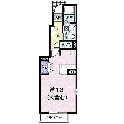 サンシャイン(ワンルーム/1階)の間取り写真