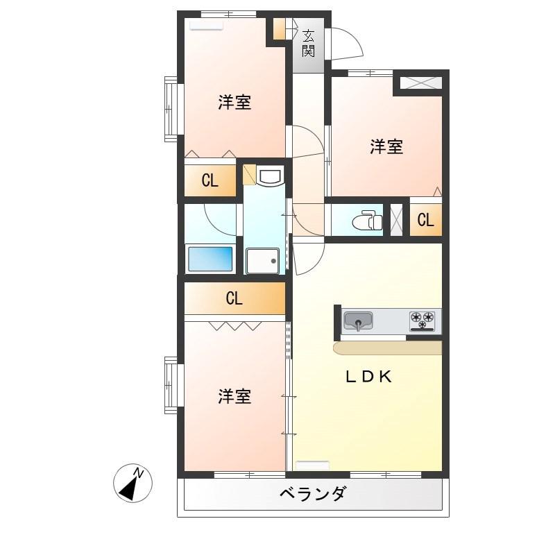 ファーストアベニュー(3LDK/3階)の間取り写真