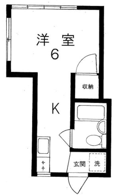 旗の台コーポ C(ワンルーム/1階)の間取り写真