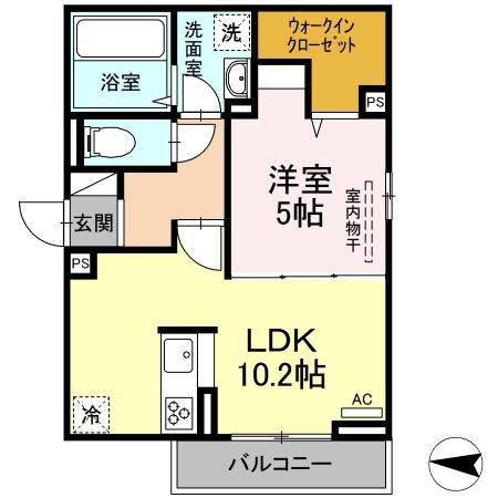 アビリオ(1LDK/1階)の間取り写真