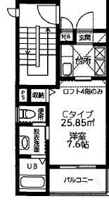 グロアール大宮(1K/4階)の間取り写真