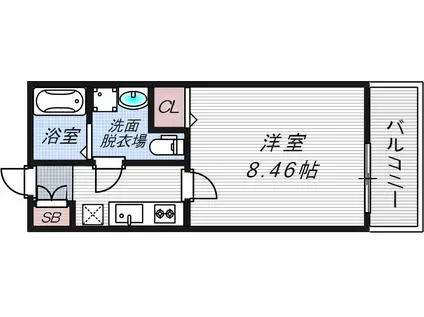 R SQUARE東天満(1K/6階)の間取り写真