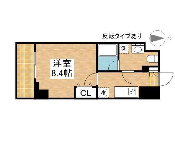 ウエストIN上前津(1K/3階)の間取り写真