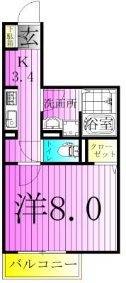 T&P TAKENOTSUKA(1K/2階)の間取り写真