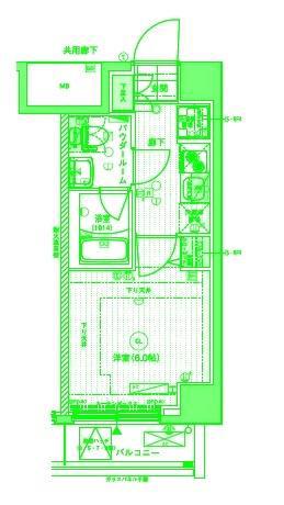 メインステージ横濱東口(1K/7階)の間取り写真