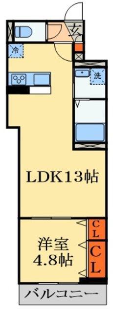 グラース幕張(1LDK/1階)の間取り写真