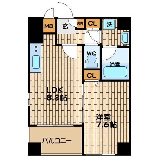 D-REST中之島(1LDK/4階)の間取り写真