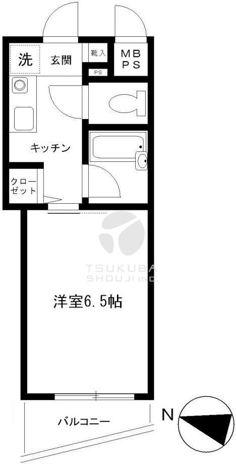 コーラルマンション(1K/9階)の間取り写真