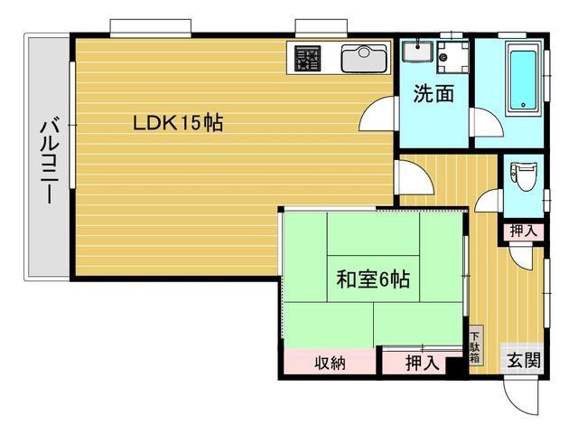 羽根木フラッツ(1LDK/3階)の間取り写真