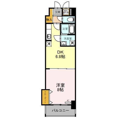 リバーポイント(1DK/5階)の間取り写真