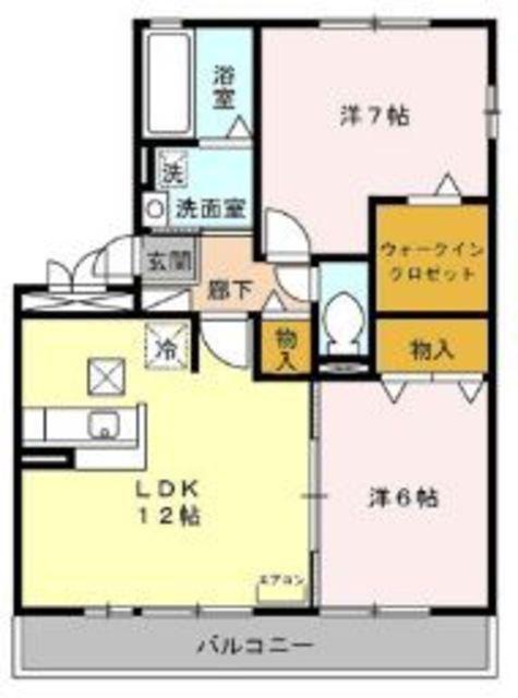 ヴィクトワールI(2LDK/1階)の間取り写真